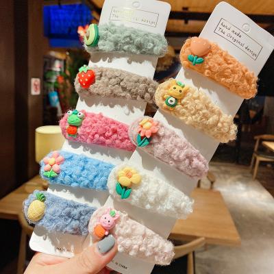 China Soft Plush Hair Clips Autumn Soft Plush /winter Hair Clips New For Girls' Hair Accessories for sale