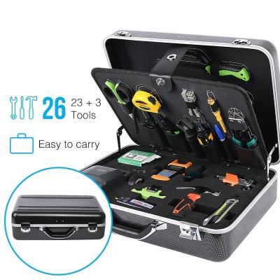 China FTTX Fiber Stripper Drop Cable Cleaver Pliers TK-500 26pcs Saw Machines Fusion Splicer Carry Case Fiber Optic Tool for sale