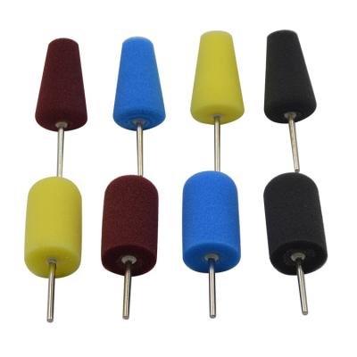 China Small and Convenient Car Waxing Head 3mm Mounting Grinding Handle Sponge Wheel Cone Paint Surface Polishing Details Round Head Sponge Pad for sale