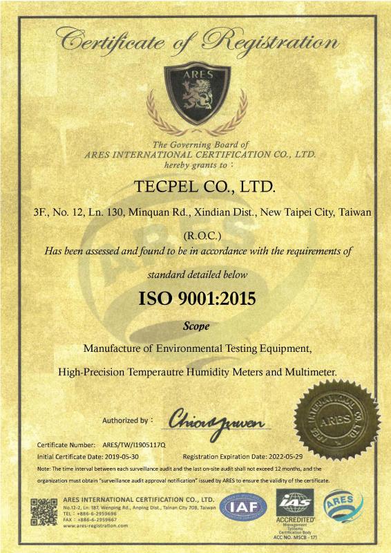 ISO9001 - TECPEL CO., LTD.