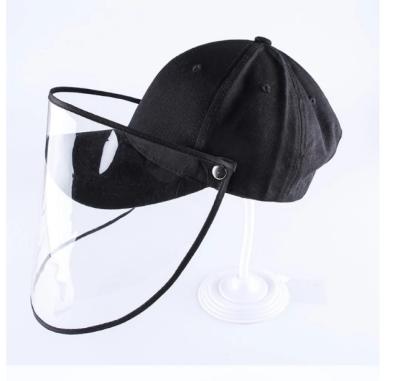 China Durable PVC Patch Hats With Detachable Clear Face Cover For Men And Women Baseball Cap With PVC Protective Mask PVC Hats for sale