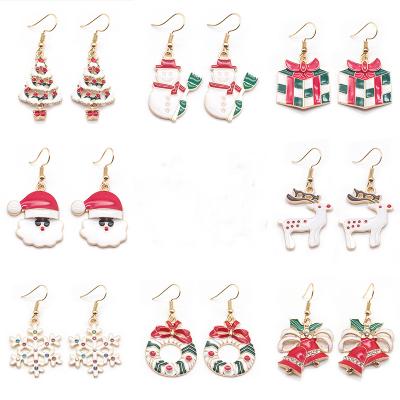 China Factory Wholesale Cheap Santa Clau Christmas Tree Earrings Snowflake Jewelry Set Fashionable Woman Jewelry for sale