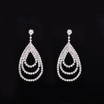 China FASHIONABLE 2021 new design style luxury gold plated high quality tassel rhinestone circle earrings for sale