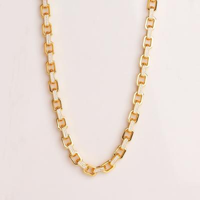 China Wholesale Brass Manufactures China Supplier Jewelry Brand CZ Iced Out Gold Chain for sale