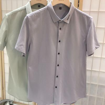 China Regular Fit Men's Shirt Summer Factory Price Casual Dress Anti-pilling Men's Short Sleeved Social Shirts Loosen Tops for sale