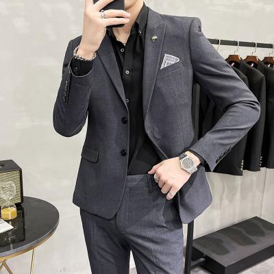 China Custom Anti-Wrinkle Coat Blazer Shirts Single Breasted Formal Men's Blazers Blue Plus Size 100% Blue Breasted Suit Set for sale