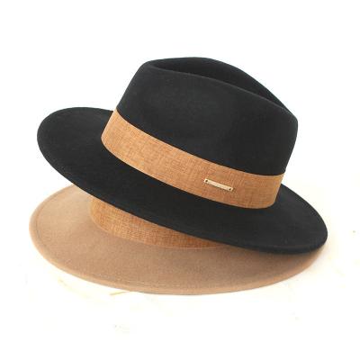 China Casual Custom Cross border Amazon New Autumn/Winter Flat Edge Woolen Top Hat for sale