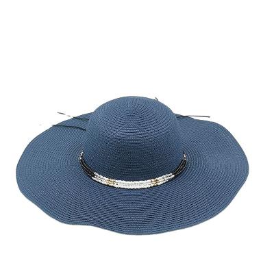 China Striped Wholesale New Trends beach sun summer paper braid straw hats for lady for sale