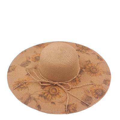 China Striped Customized Products summer hats wide brim lady beach paper straw hats for sale