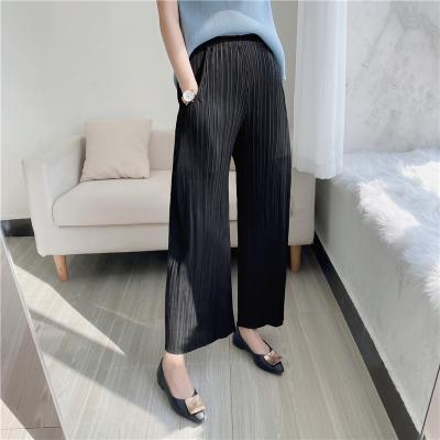 China Tianbao Vertical Stripe Casual 100 Wide-Leg Casual Pants Breathable Hot Pungent Pleated Wholesale Stain for sale