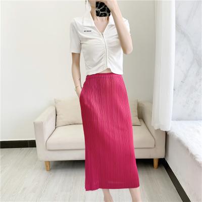 China Tianbao Breathable Wholesale Fashion Skirt Hip Wrap High Quality Pleated Casual Skirt for sale