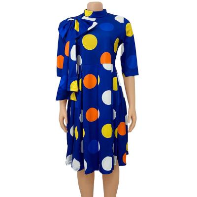 China Tianbao breathable spring Europe 2021 and the United States fashion polka dot printing foreign trade dress high waist shaggy skirt for sale