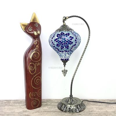 China Retro Tokin Mosaic Modern Handmade Turkish Art LED Table Lamp for sale