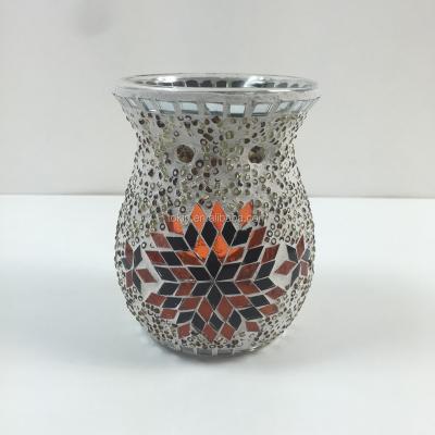 China Unique Turkish SPA Oil Burner Mosaic Turkish Handmade Glass Oil Burner for sale