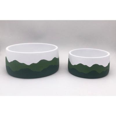 China Landscape Inspired Design 2022 New Chinese Design Landscape Inspired Design Hand Painting Concrete Flowerpot Cement Planter Pot for sale