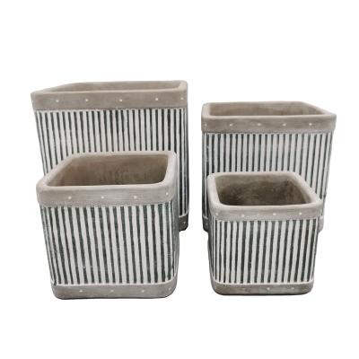 China Cement flower pot good quality garden cement planter decorative cuboid flower pot for sale for sale