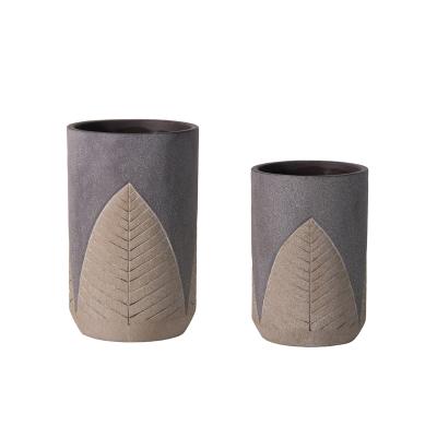 China Cement Flower Vase New Arrival Garden Cement Planter Decorative Round Flower Vase For Sale for sale