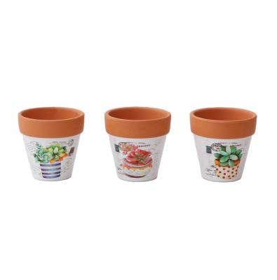 China Terracotta Pot Top Selling Modern Terracotta Cement Flower Pots For Artificial Succulent Plants for sale