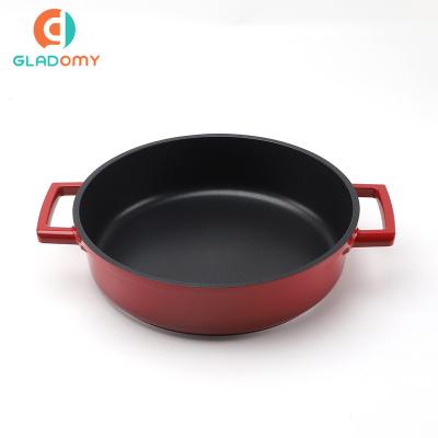 China Amazon Hot Selling Stocked Aluminum Casserole Glazed Die Die Cast Aluminum Non Stick Cookware Pot Soup Pot for sale