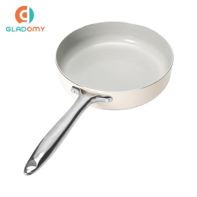 China High Quality Pressed Aluminum Frying Pan Oil Free Ceramic Non-Stick Stocked Pan Frying Pan PFOA Free for sale