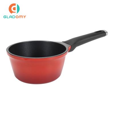 China Hot Selling Stocked Die Casting Aluminum Mini Granite Pot Frying Pan Milk Pan With Bakelite Handle for sale