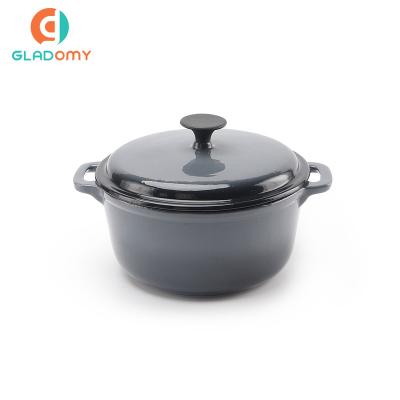 China Stocked Non Enamel Stick Cast Soup Pot Non Enamel Stick Cast Iron Casserole for sale