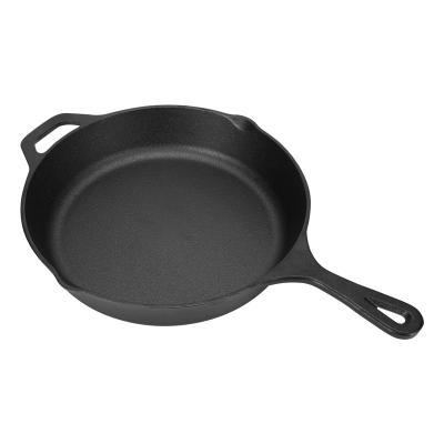 China Outdoor Cooker High Quality Cast Iron Skillet Pre-Seasoned Camping Frying Steak Casserole for sale