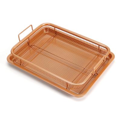 China Oven Amazon Hot Sale Nonstick Cake Pan Cookie Sheet Flat Baking Tray Set of 2 Pieces Baking Tray Cookie Sheet for sale