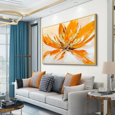 China Orange Abstract Hand Painted Modern Oil Painting Flower Painting Nordic Modern Living Room Dining Room Ornament Bedroom The Head Of A for sale