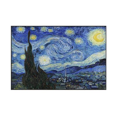 China Hand Drawn High Quality Printing Starry Wall Paintings Oil Painting Ornament Van Gogh Sky Canvas Home Decoration for sale