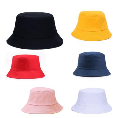 China Custom Embroidery DIY Logo Print Bucket Hat Plain All-match Image Sunscreen Cotton Bucket Hat Custom Made for sale