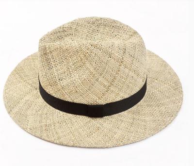 China Customizable British Spot Straw Seagrass Hat Image Retro Elegancy Style Unisex Soft Hat for sale