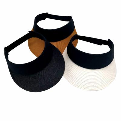 China Customizable Wide Spot Summer Fashion Sun Visor Natural Brim Grass Straw Hat for sale