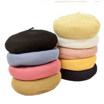 China Customizable Romantic Colorful Stain Polyester Fashion Women Soft Breathable Beret for sale