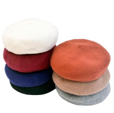 China Cheap Customizable Wool Stain Female Colorful Woven Single Beret for sale