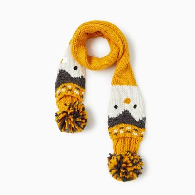 China Customizable Cute Winter Baby Cartoon Penguin Long Knitted Wool Scarf for sale