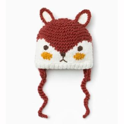 China Customizable COMMON Handmade Cute Wool Ear Knitted Baby Winter Fox Warmth Hat for sale