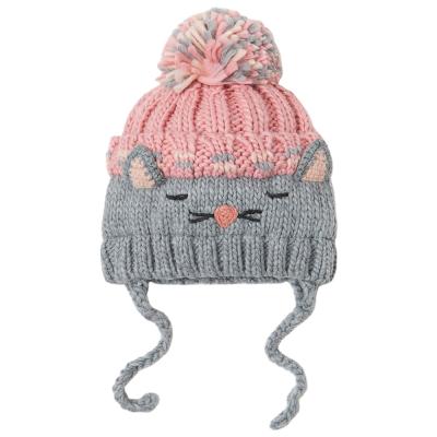 China COMMON Cute Civet Cat Warmth Ear Knitted Baby Winter Customizable Hat for sale