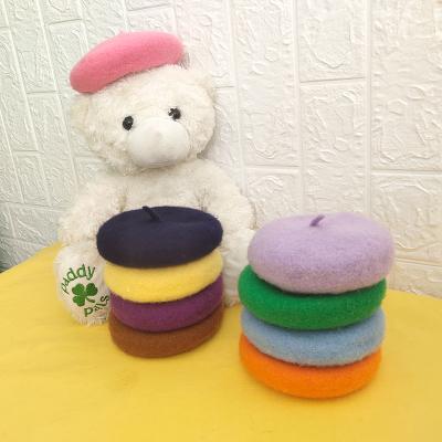 China Customizable Factory Stocked Wool Doll Beret Wholesale Pet Hat For Dog for sale