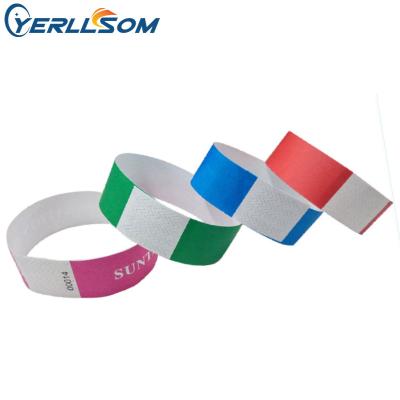 China Custom one-time use disposable plastic clasp wristband snap button lock paper for tyvek plastic wristband YK22021901 for sale