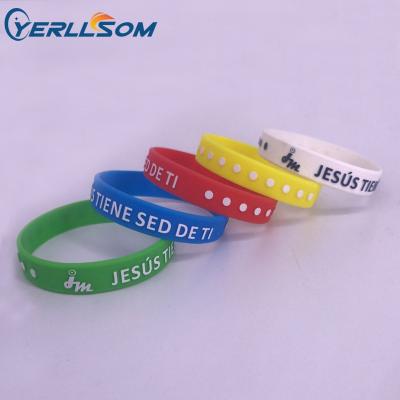 China Yerllsom Trendy 2018 Most Stylish 1/2 Inch Customized Embossed Bracelets Silicon Wristbands For Personal Message Y052008 for sale