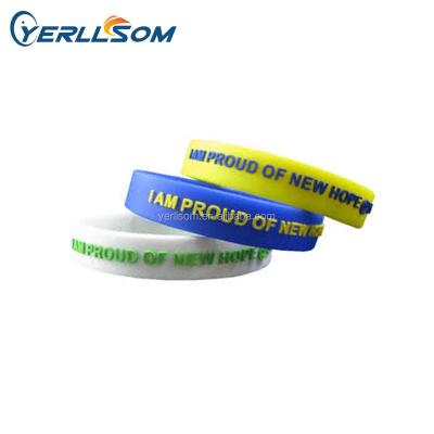 China Trade Assurance Punk Custom Personality Embossed Logo1/2 Inch High Quality Customized Promotional Silicon Wristband For Events Y0528 for sale