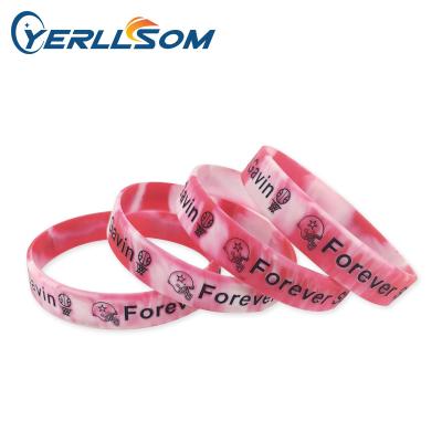 China Fashionable Promotional Cheap Debossed 1/2 Inch Customized Personal Message Silicon Wristbands For Christmas Promotion giftsY052210 for sale