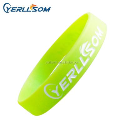 China Customized Stylish High Quality Green Lime Silicone Wristbands For Gifts Y013 for sale