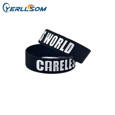 China Yerllsom Fashionable Custom Cheap Promotional Gift Printed Debossed Silicone BraceletY052201 for sale