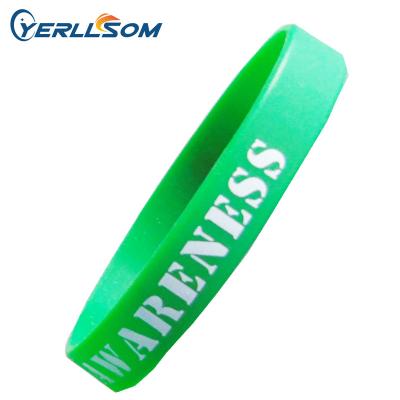 China Fashion Wristbands Advertising Logo Printed Promotional Customized Silicone Wristbands Y061101 for sale