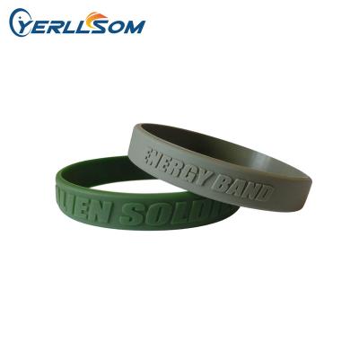 China Religious Trendy Style Customized Silicone Wristbands With Personal Logo 1/2inch Embossed Printed Silicone Wristbands For Y062202 for sale