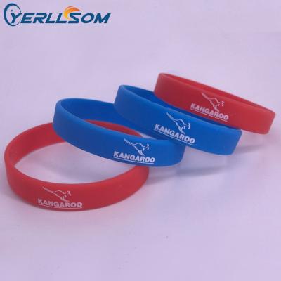 China Fashionable Cheap Custom Printed Designs Logo Soft Rubber Silicone Bracelets For Promotional Gifts Y070203 for sale