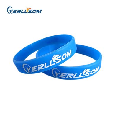 China Yerllsom Punk Custom Cheap Promotional Gift Printed Debossed Silicone Wristband Y070301 for sale