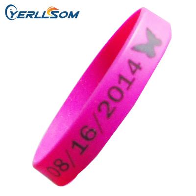 China Yerllsom Fashionable 2018 Cheap Custom Printed Model Logo Watch Shape Soft Rubber Silicone Wristbands For Promotional Gifts Y052506 for sale